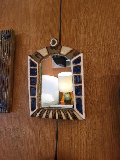 Les Argonautes Ceramic Mirror by les Argonautes France 1960s