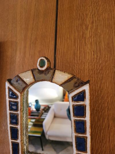  Les Argonautes Ceramic Mirror by les Argonautes France 1960s