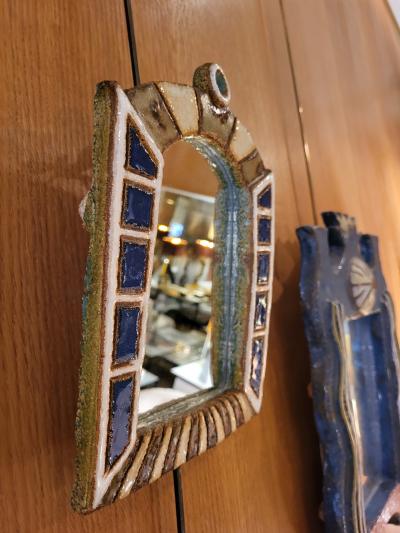  Les Argonautes Ceramic Mirror by les Argonautes France 1960s