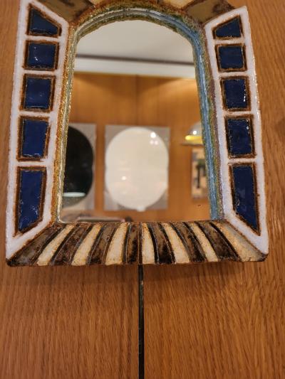 Les Argonautes Ceramic Mirror by les Argonautes France 1960s