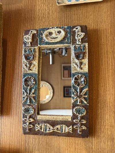  Les Argonautes Ceramic Mirror by les Argonautes France 1960s