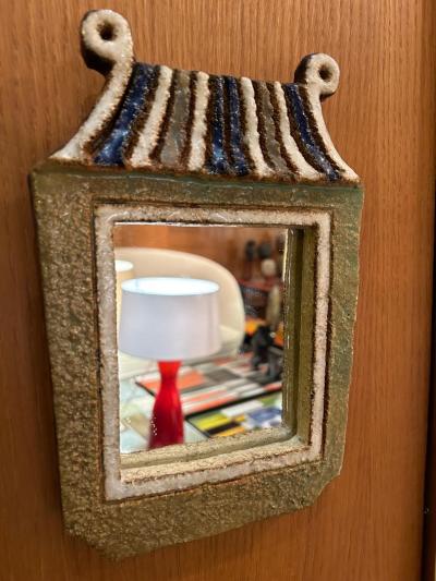  Les Argonautes Ceramic Mirror by les Argonautes france 1960s