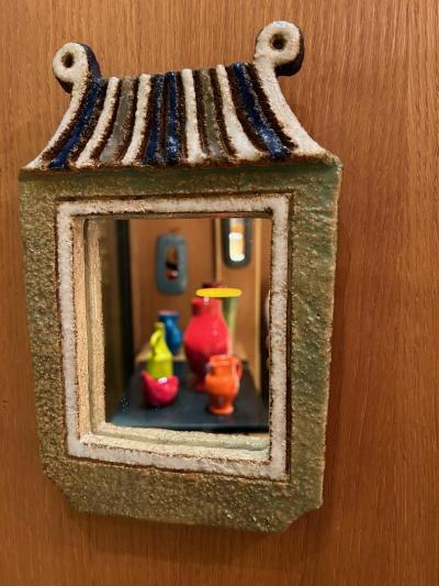  Les Argonautes Ceramic Mirror by les Argonautes france 1960s