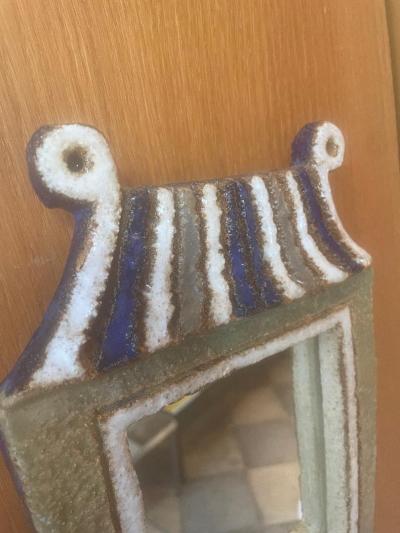  Les Argonautes Ceramic Mirror by les Argonautes france 1960s