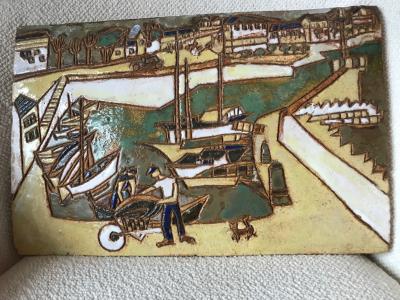  Les Argonautes Ceramic Panel France Vallauris 1960s