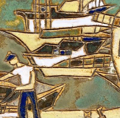 Les Argonautes Ceramic Panel France Vallauris 1960s
