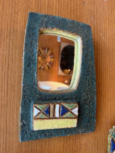  Les Argonautes Ceramic mirror by les Argonautes France 1960s