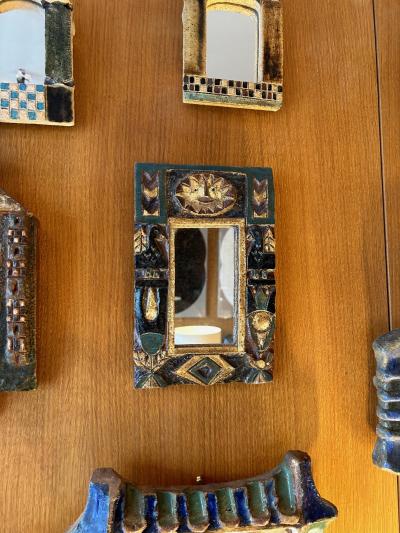 Les Argonautes Ceramic mirror by les Argonautes France 1960s