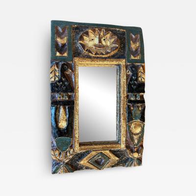  Les Argonautes Ceramic mirror by les Argonautes France 1960s