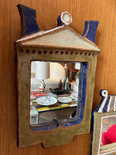  Les Argonautes Ceramic mirror by les Argonautes France 1960s