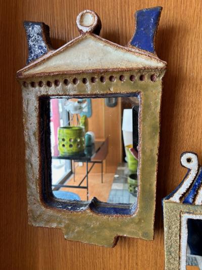  Les Argonautes Ceramic mirror by les Argonautes France 1960s