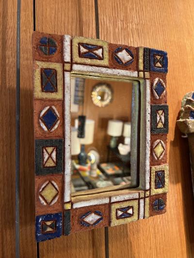  Les Argonautes Ceramic mirror by les Argonautes France 1960s
