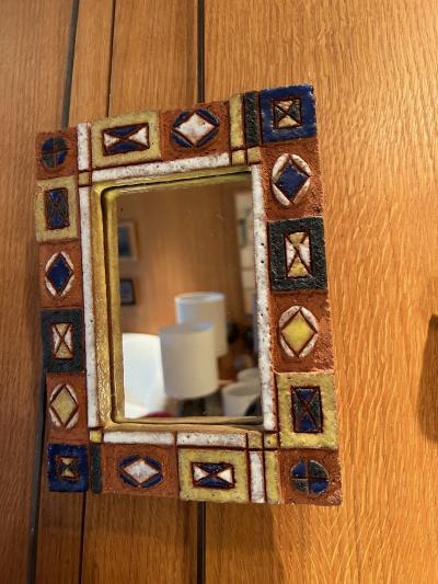  Les Argonautes Ceramic mirror by les Argonautes France 1960s
