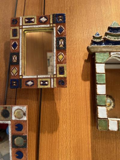  Les Argonautes Ceramic mirror by les Argonautes France 1960s