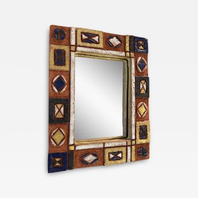  Les Argonautes Ceramic mirror by les Argonautes France 1960s