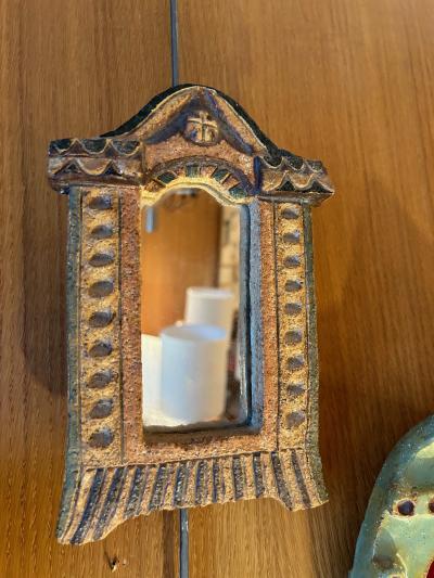  Les Argonautes Ceramic mirror by les Argonautes France 1960s