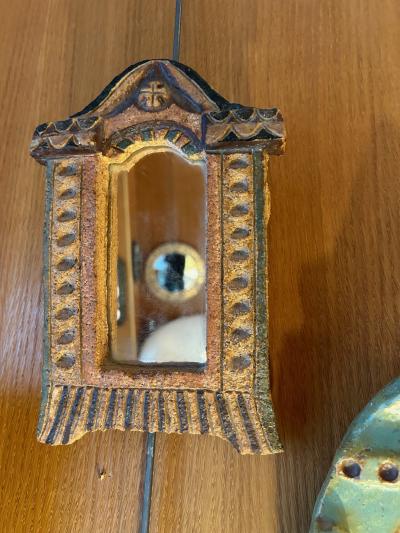  Les Argonautes Ceramic mirror by les Argonautes France 1960s