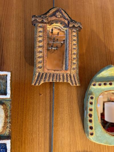  Les Argonautes Ceramic mirror by les Argonautes France 1960s