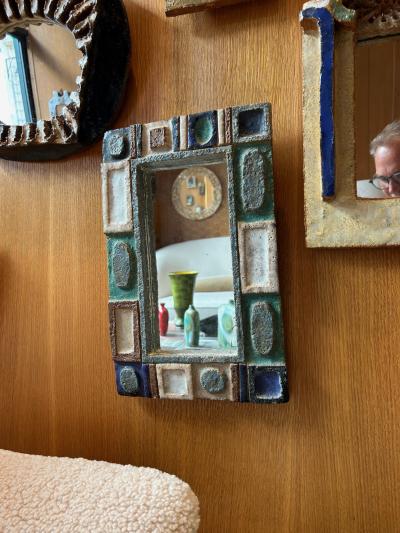 Les Argonautes Ceramic mirror by les Argonautes France 1960s