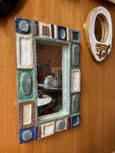  Les Argonautes Ceramic mirror by les Argonautes France 1960s
