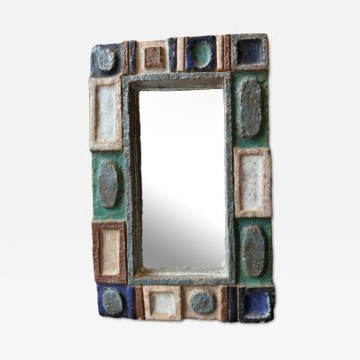 Les Argonautes Ceramic mirror by les Argonautes France 1960s