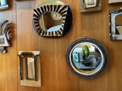  Les Argonautes Ceramic mirror by les Argonautes France 1960s