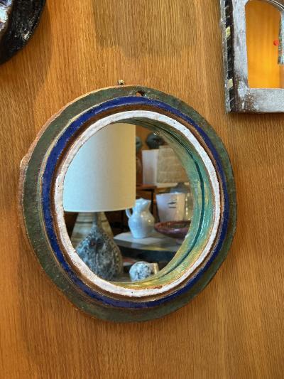  Les Argonautes Ceramic mirror by les Argonautes France 1960s