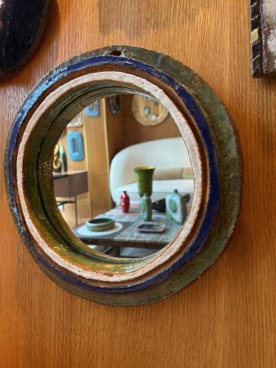  Les Argonautes Ceramic mirror by les Argonautes France 1960s