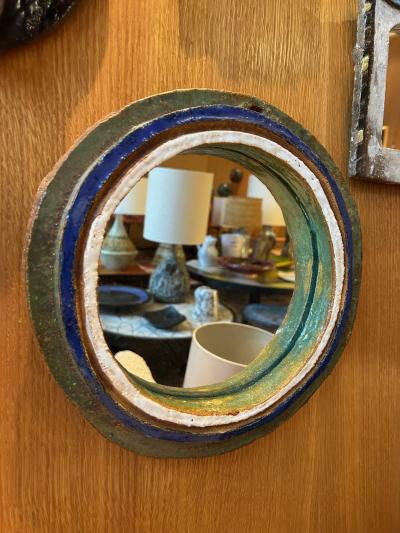  Les Argonautes Ceramic mirror by les Argonautes France 1960s