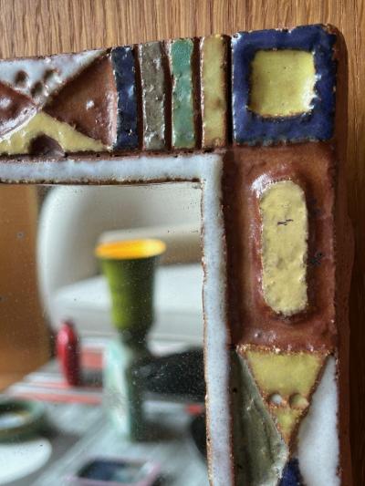  Les Argonautes Ceramic mirror by les Argonautes France 1960s