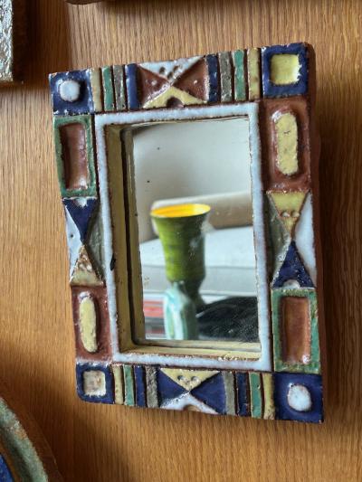  Les Argonautes Ceramic mirror by les Argonautes France 1960s