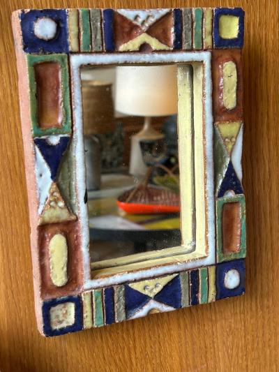  Les Argonautes Ceramic mirror by les Argonautes France 1960s