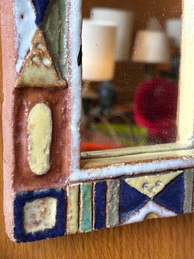  Les Argonautes Ceramic mirror by les Argonautes France 1960s
