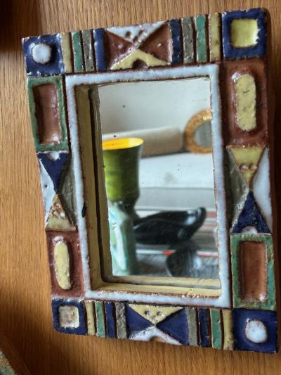  Les Argonautes Ceramic mirror by les Argonautes France 1960s