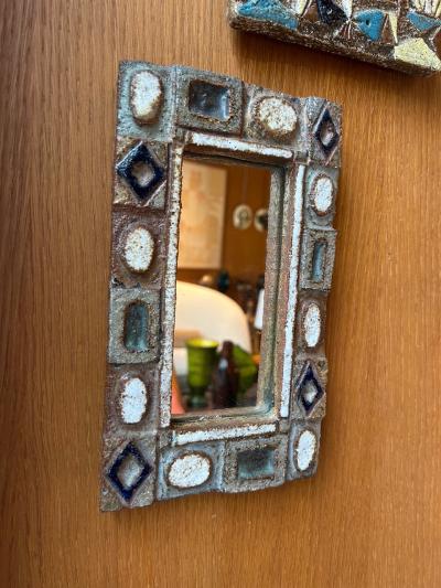 Les Argonautes Ceramic mirror by les Argonautes France 1960s