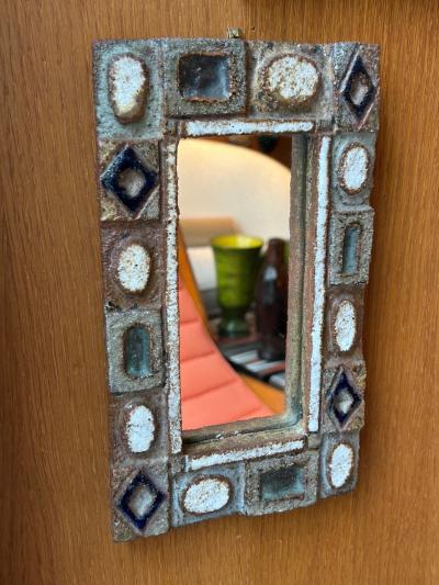 Les Argonautes Ceramic mirror by les Argonautes France 1960s