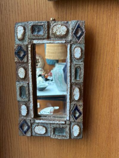 Les Argonautes Ceramic mirror by les Argonautes France 1960s