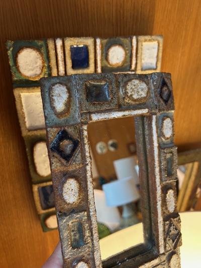 Les Argonautes Ceramic mirror by les Argonautes France 1960s