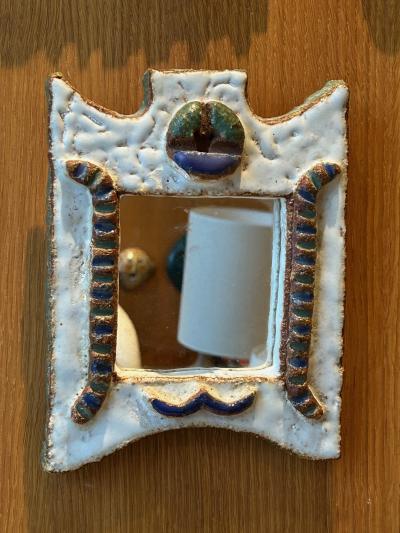 Les Argonautes Ceramic mirror by les Argonautes France 1960s