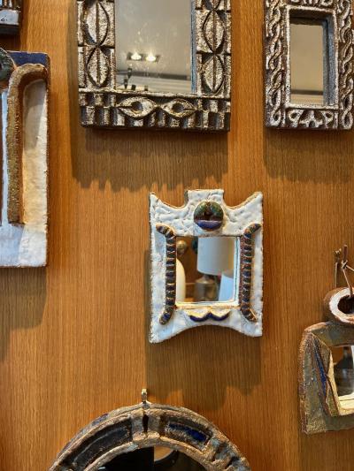  Les Argonautes Ceramic mirror by les Argonautes France 1960s
