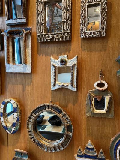  Les Argonautes Ceramic mirror by les Argonautes France 1960s