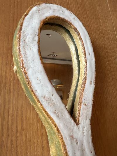  Les Argonautes Ceramic mirror by les Argonautes France 1960s
