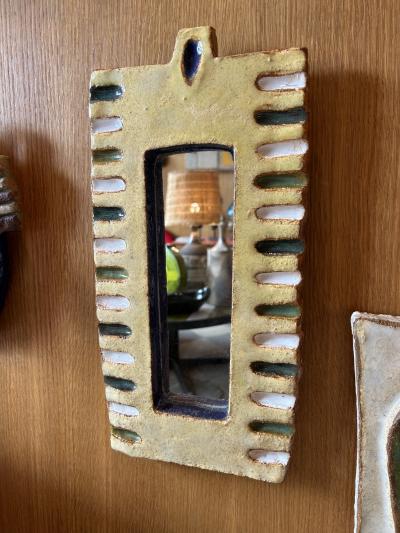  Les Argonautes Ceramic mirror by les Argonautes France 1960s