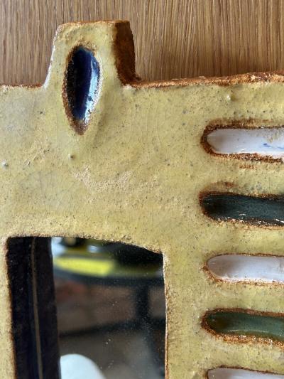  Les Argonautes Ceramic mirror by les Argonautes France 1960s