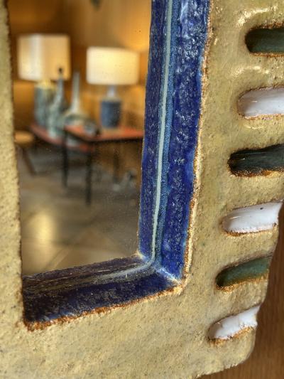  Les Argonautes Ceramic mirror by les Argonautes France 1960s