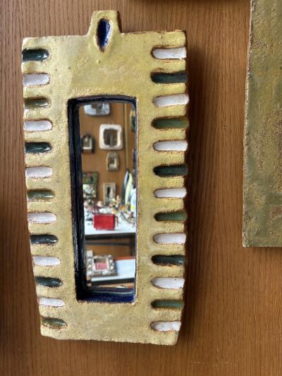  Les Argonautes Ceramic mirror by les Argonautes France 1960s