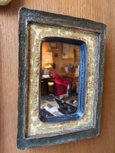  Les Argonautes Ceramic mirror by les Argonautes France 1960s