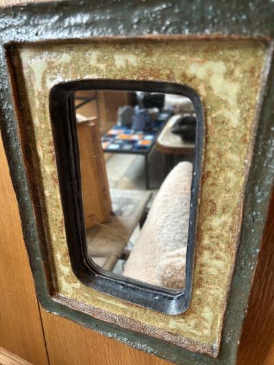  Les Argonautes Ceramic mirror by les Argonautes France 1960s