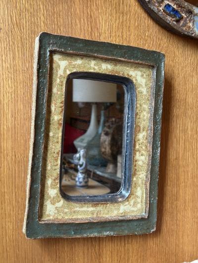  Les Argonautes Ceramic mirror by les Argonautes France 1960s