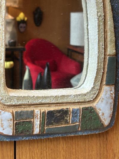  Les Argonautes Ceramic mirror by les Argonautes France 1960s